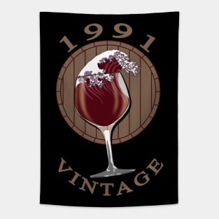 Wine Lover Birthday - 1991 Vintage Tapestry