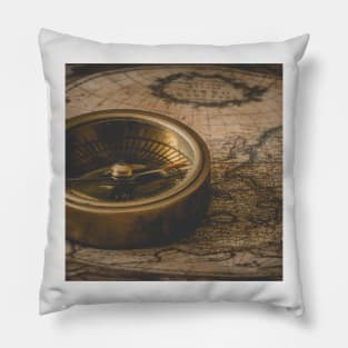 Vintage Compass Pillow