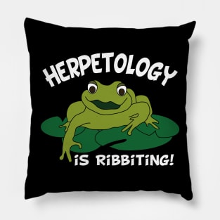 Herpetology Is Ribbiting Funny Frog Pillow