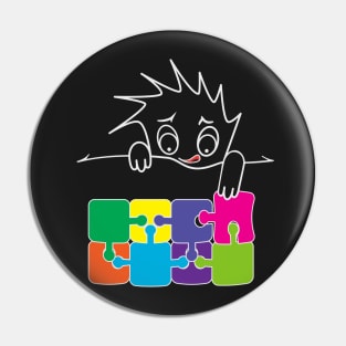 Cute character and puzzles Pin