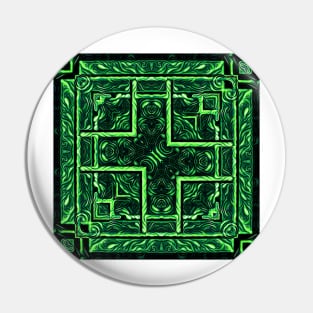 vivid aurora northern lights inspired square format design as puzzle and maze Pin