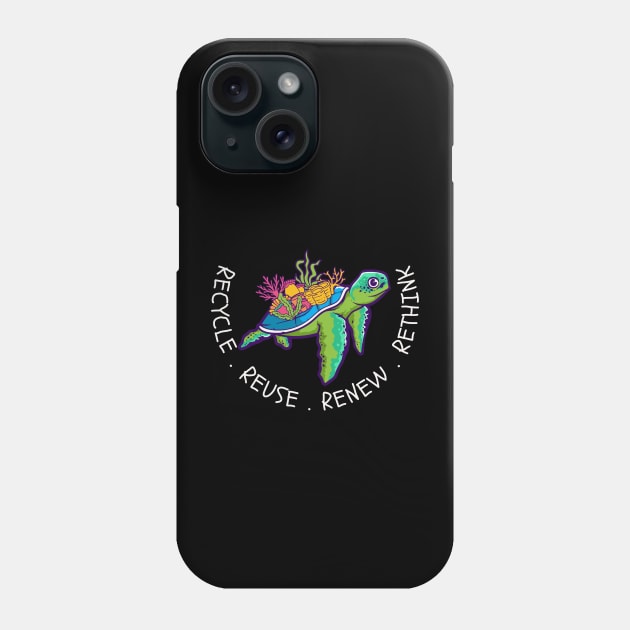 Recycle Reuse Renew Rethink Crisis Environmental Activism Phone Case by SamCreations