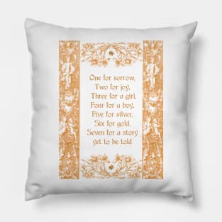 Raven Poem Gothic Nursery Rhyme Gold Gothic Frame Pillow