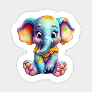 Rainbow Baby Elephant Magnet