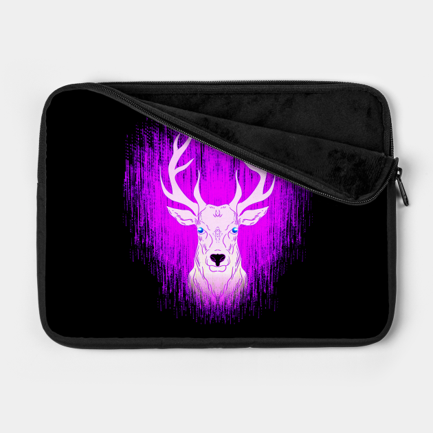 Wild Forest Gorgeous Deer Stag In Pink Glowing Light Digital Painting Animal Lovers Gift Ideas Deer Laptop Case Teepublic