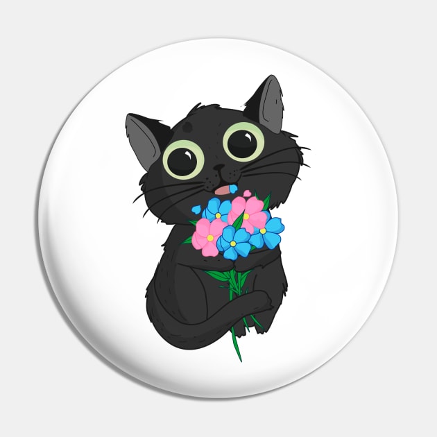 Cute Black cat Pin by Mitalim