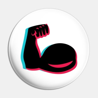 TikTok muscles emoji smiley Black Pin