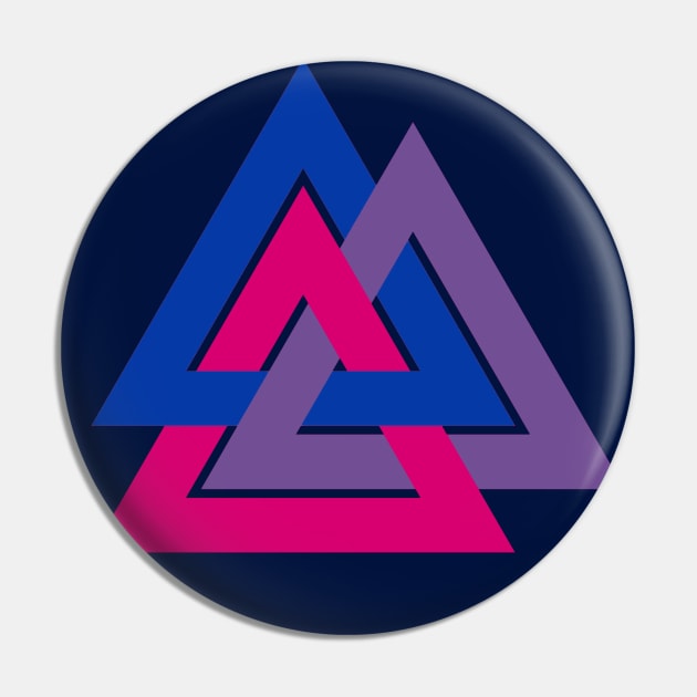 Bisexual Pride Interlocking Triangles Pin by VernenInk
