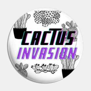 Cactus Invasion Whte Pin