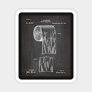 Toilet Paper Patent - Bathroom Art - Black Chalkboard Magnet