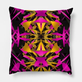 Pink and gold pattern Pillow