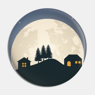 Full moon over the hill Pin