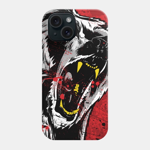 Grizzly Bear Attack Stylized Illustration Phone Case by APSketches