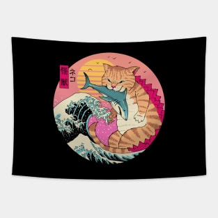 Neko Wave Kaiju Tapestry