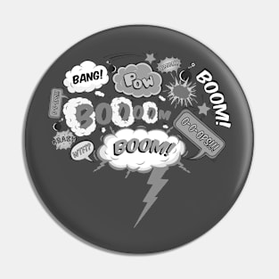 Comic Bubble - Black & White Pin