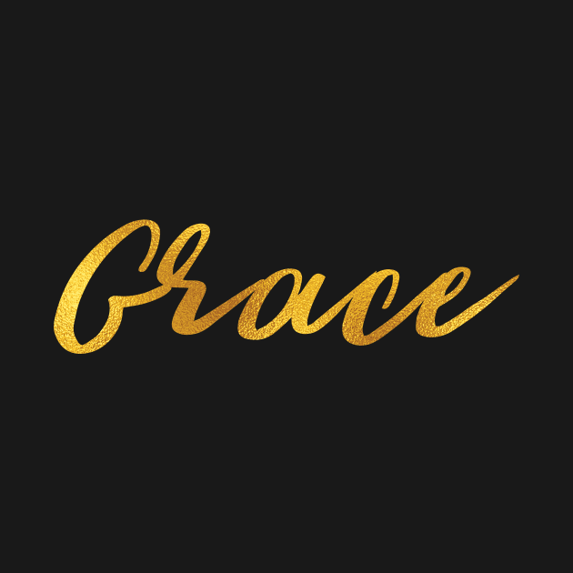 Grace Name Hand Lettering in Faux Gold Letters by Pixel On Fire