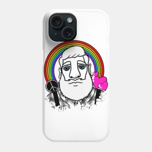 Peace, Love, and Rainbow with Bearded Man in Plaid Phone Case