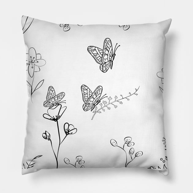 Flowers and Butterflies Pillow by Gifts of Recovery