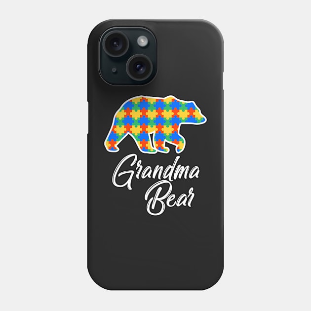 Bear Autism Puzzle Awareness Grandma Bears Phone Case by CarolIrvine