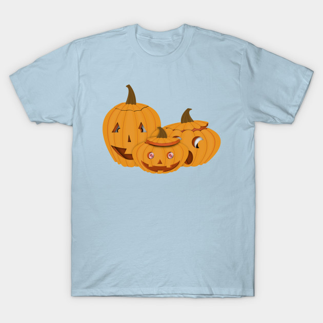 Disover Carved Pumpkins - Happy Halloween - Digital Art Illustration - T-Shirt