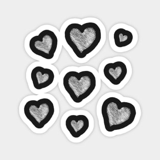 silver hearts pack Magnet