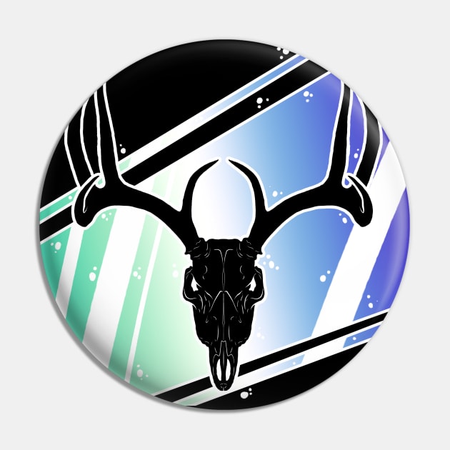 MLM Pride Skull - Deer Pin by KCDragons