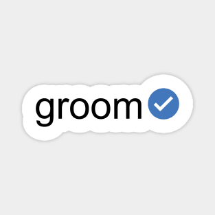 Verified Groom (Black Text) Magnet