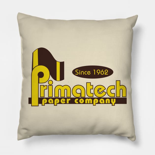 Primatech Paper Company Pillow by MoustacheRoboto