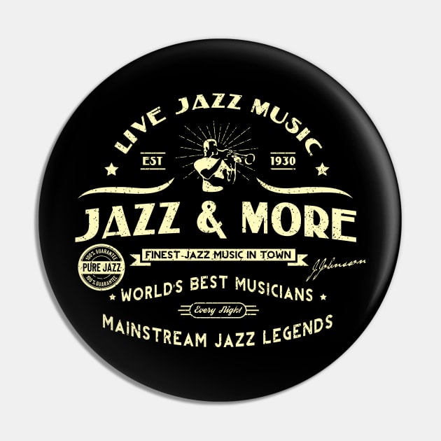 Jazz Club Symbol Retro Style Pin by jazzworldquest