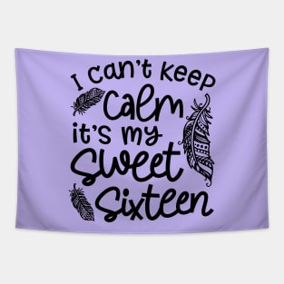 I Can't Keep Calm It's My Sweet Sixteen Funny Tapestry