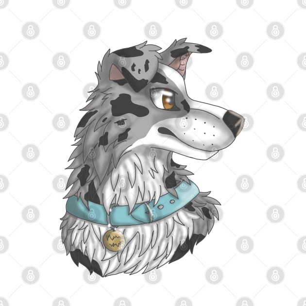 Slate/blue Merle Border Collie by Bamsdrawz