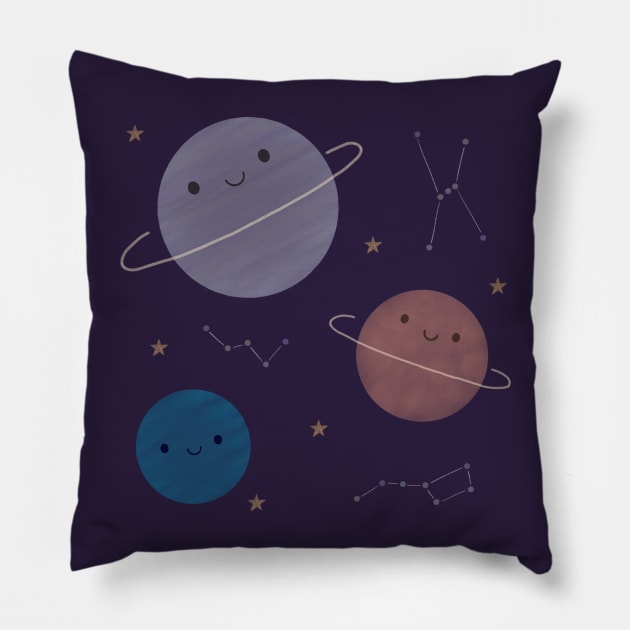Kawaii Outer Space Pillow by marcelinesmith