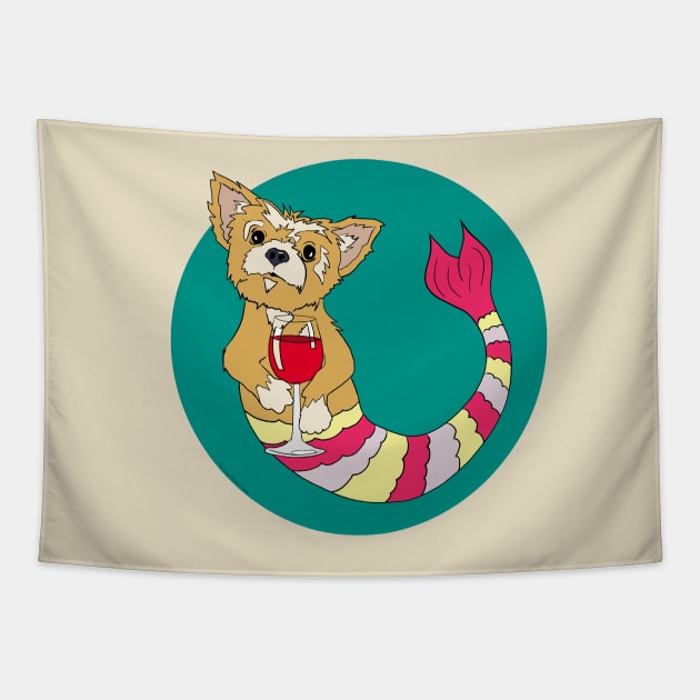 Ralph the Yorkie Tapestry by abrushwithhumor