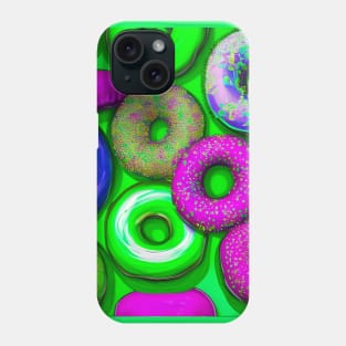 Colorful Donuts Green Phone Case