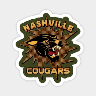 Nashville Cougars Retro Team 1970's Style Full Color Design 2 Magnet