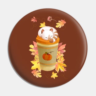 Hello Autumn Coffee Kitten Pin