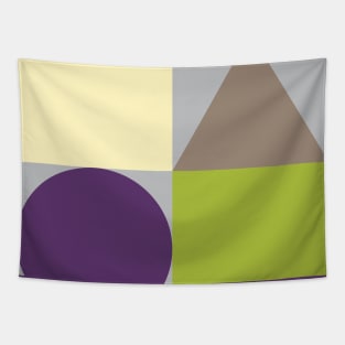 Color Blocks with Basic Shapes Tapestry