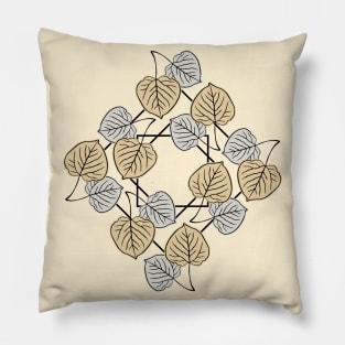 Dry Aspen Leaves in Squares 2 Pillow