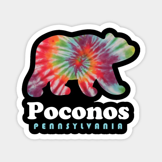 Poconos Pennsylvania Bear Tie Dye Magnet by PodDesignShop