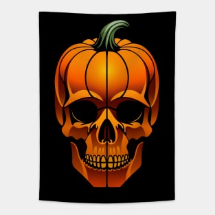 Halloween Pumpkin Skull Tapestry