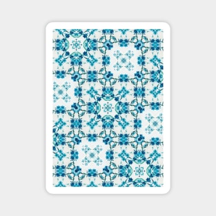 Blue Flowers Watercolour Pattern Magnet