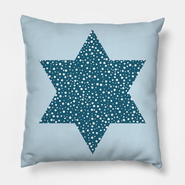 Israel Independence Day holiday flat design icon star of david shape Pillow by wavemovies