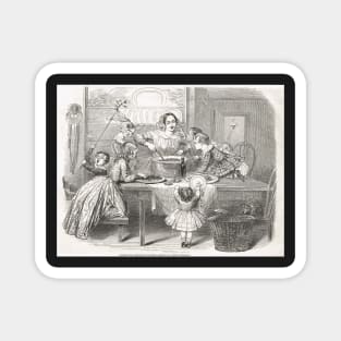 Victorian Christmas Pudding Making 1848 Magnet