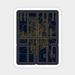 Winnipeg, Canada City Map Typography - Gold Art Deco Magnet