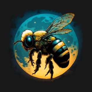 Enchanting Night Journey: A Cool Bee in Search of Nectar T-Shirt