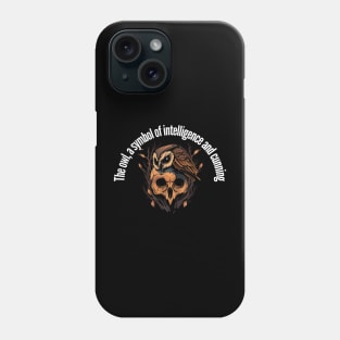 Owl on top of skull Phone Case