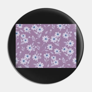 The cute flower pattern in light purple and blue colours Pin