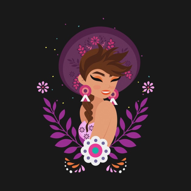 Latina abtract mexican nature floral design by RZG