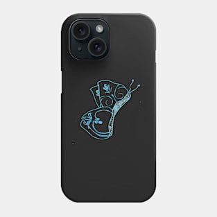 whimsical teal butterfly Phone Case