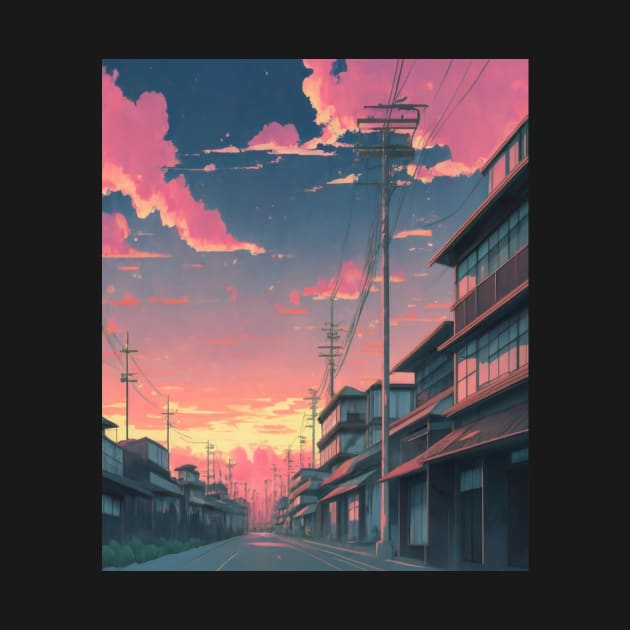 Pink Sunset - Japanese House by AnimeVision